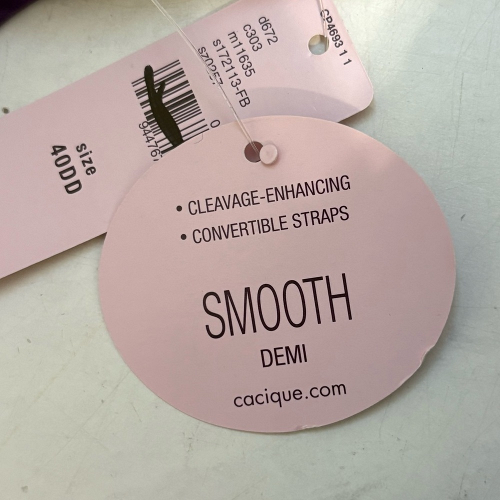 NEW Cacique Size 40DD Purple Smooth Demi Cleavage Enhancing Bra Sexy - Picture 5 of 5